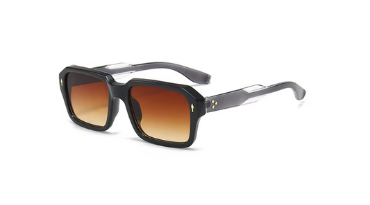 Black Gray Vintage Square Sunglasses